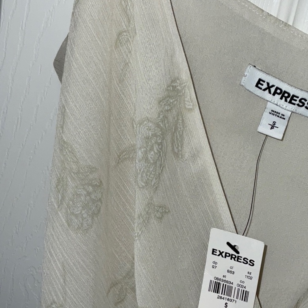 Express Beige Ruffle Strap Dress - Picture 5 of 5